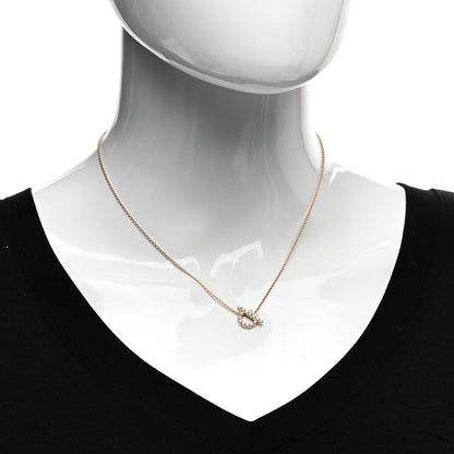 Hermes 18K Rose Gold Diamond Finesse Pendant Necklace 2 of 5