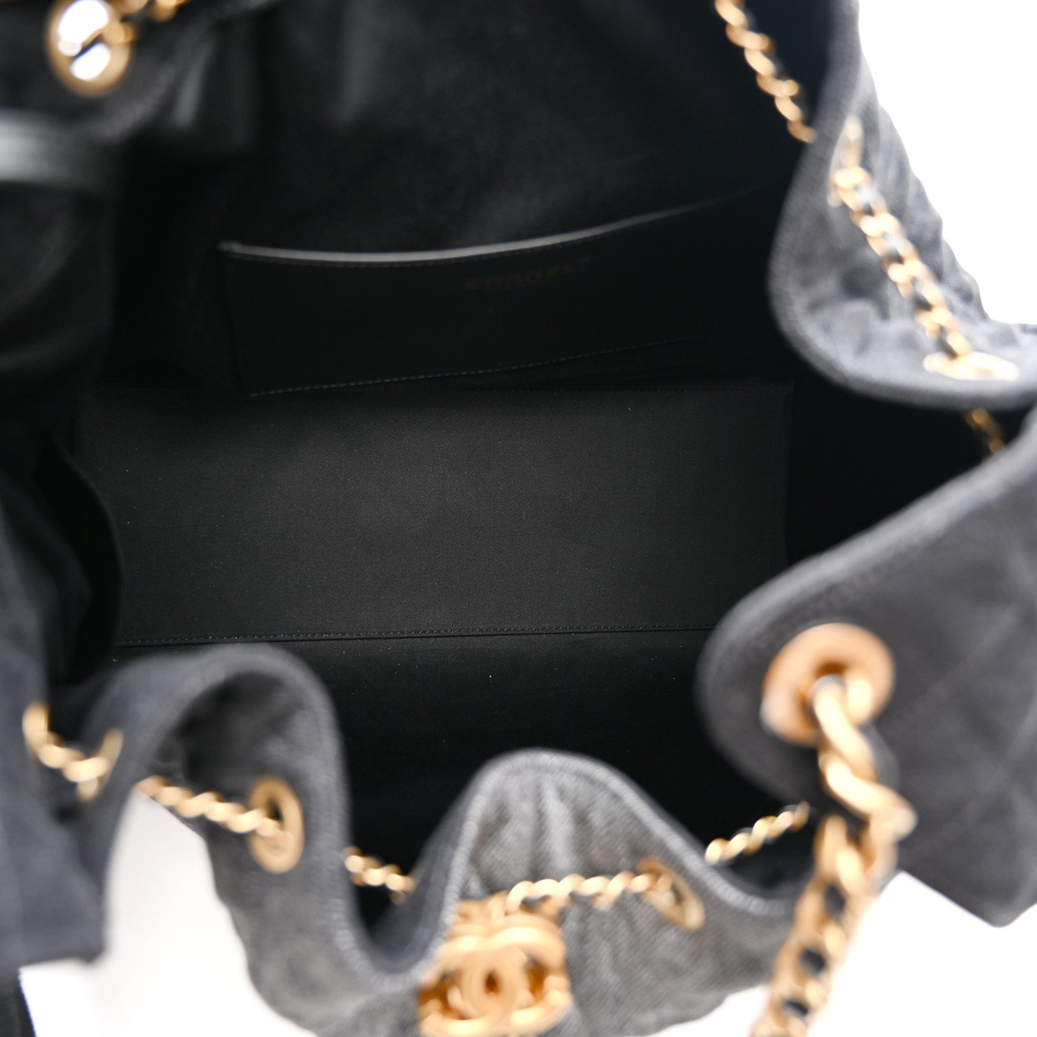 Chanel Washed Denim Quilted Large Chanel 25 Handbag Black 5 of 10
