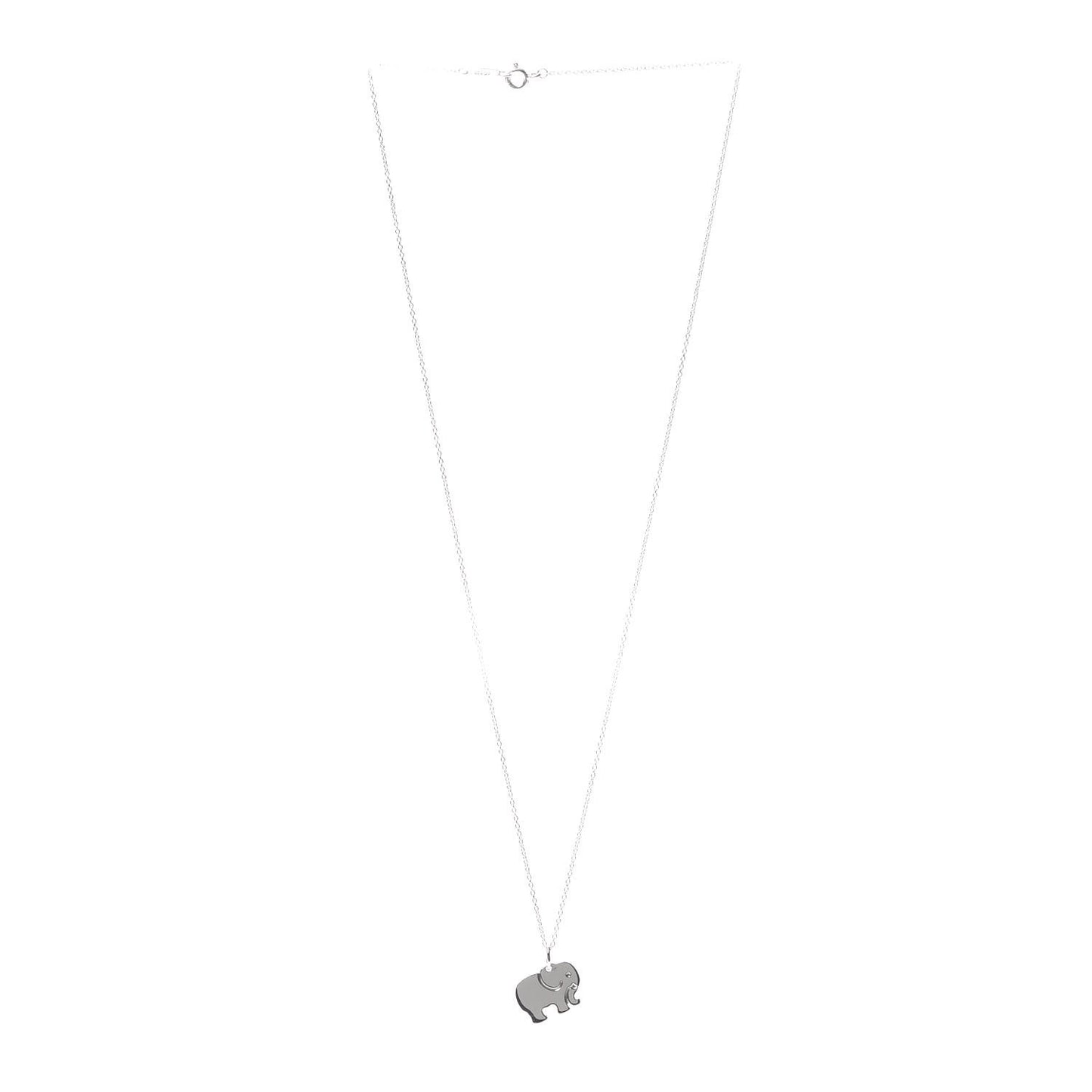 Sterling Silver Elephant Never Forgets Pendant Necklace
