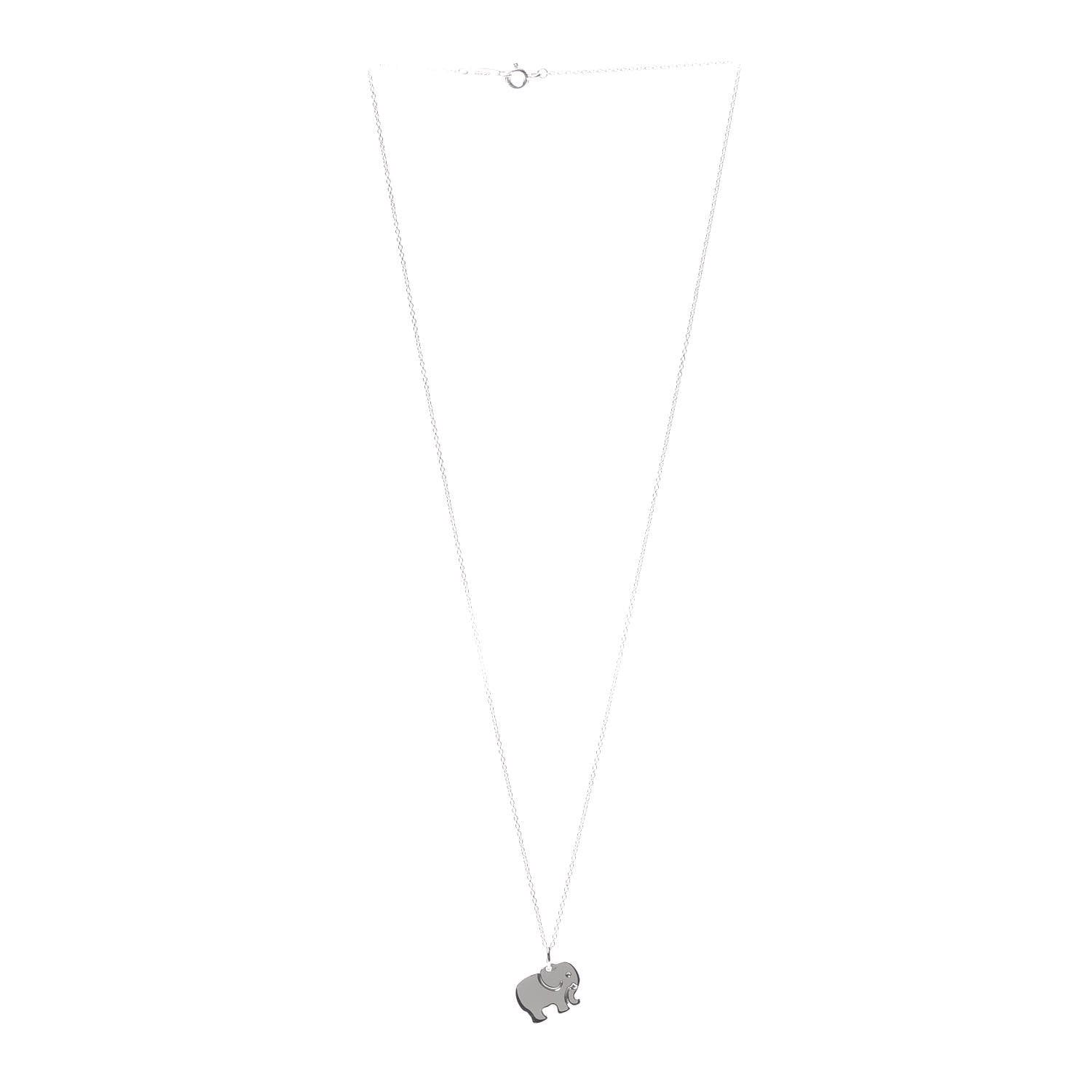 Tiffany Sterling Silver Elephant Never Forgets Pendant Necklace 3 of 7
