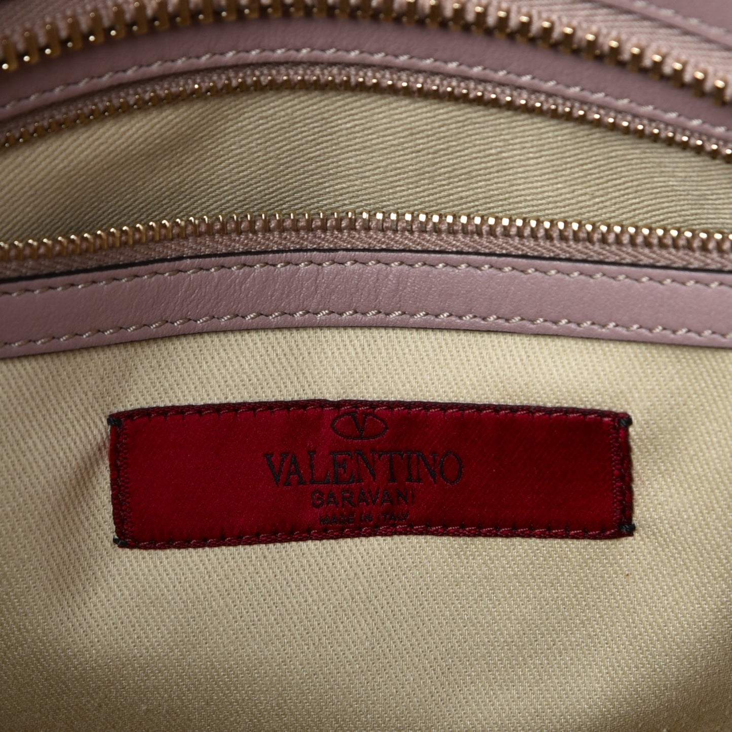 Vitello Rockstud Double Handle Tote Poudre