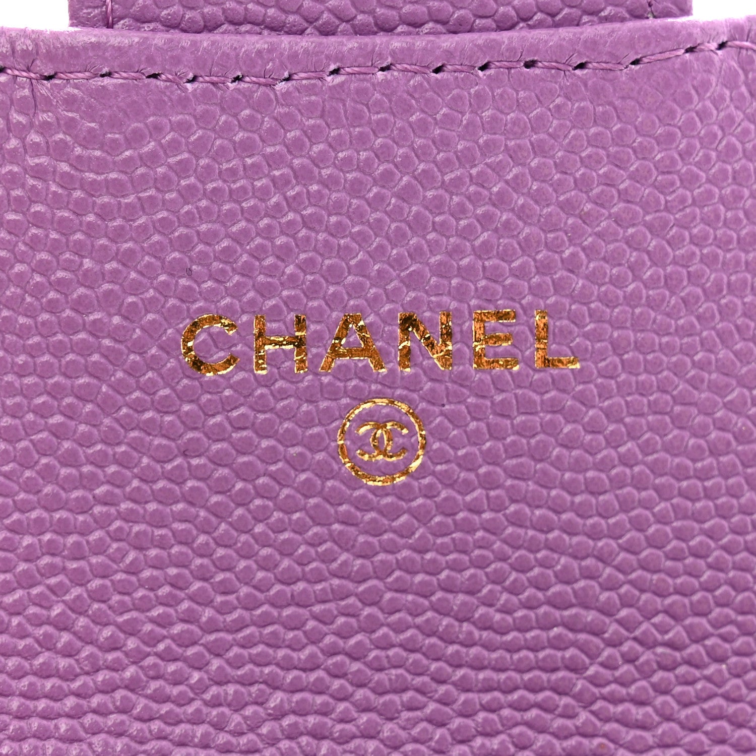 Chanel Caviar Quilted Flap Card Holder Wallet Purple 6 of 9