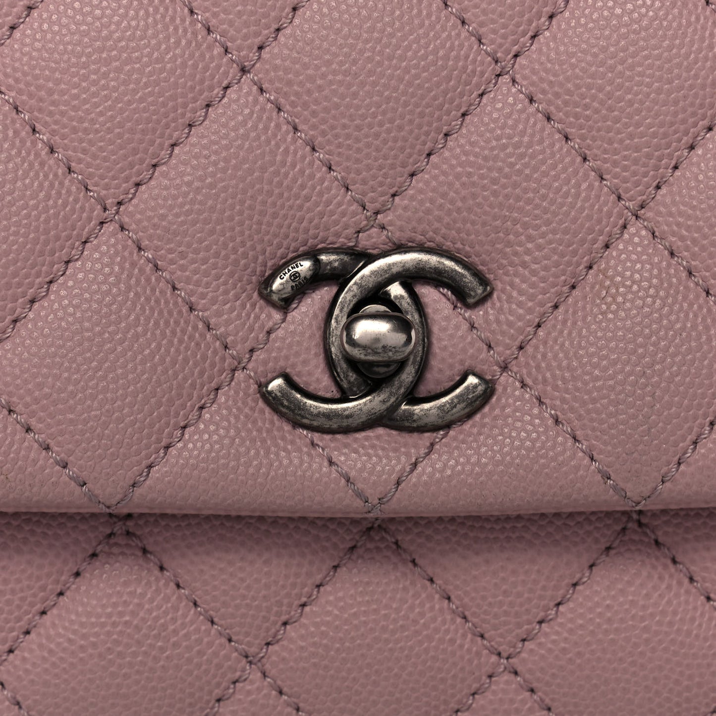 Caviar Quilted Mini Coco Handle Flap Pink