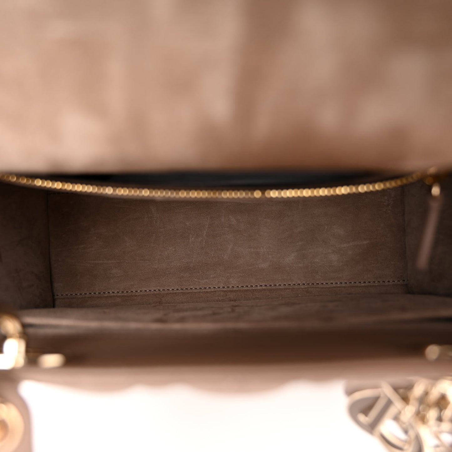 Lambskin Cannage Medium Lady Dior Warm Taupe