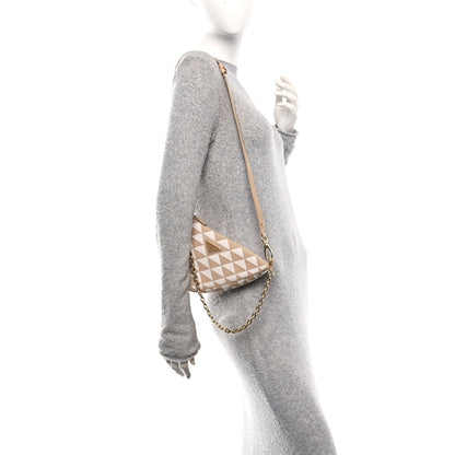 Prada Jacquard Triangolo Symbole Embroidered Mini Triangle Bag Corda Talco 2 of 12