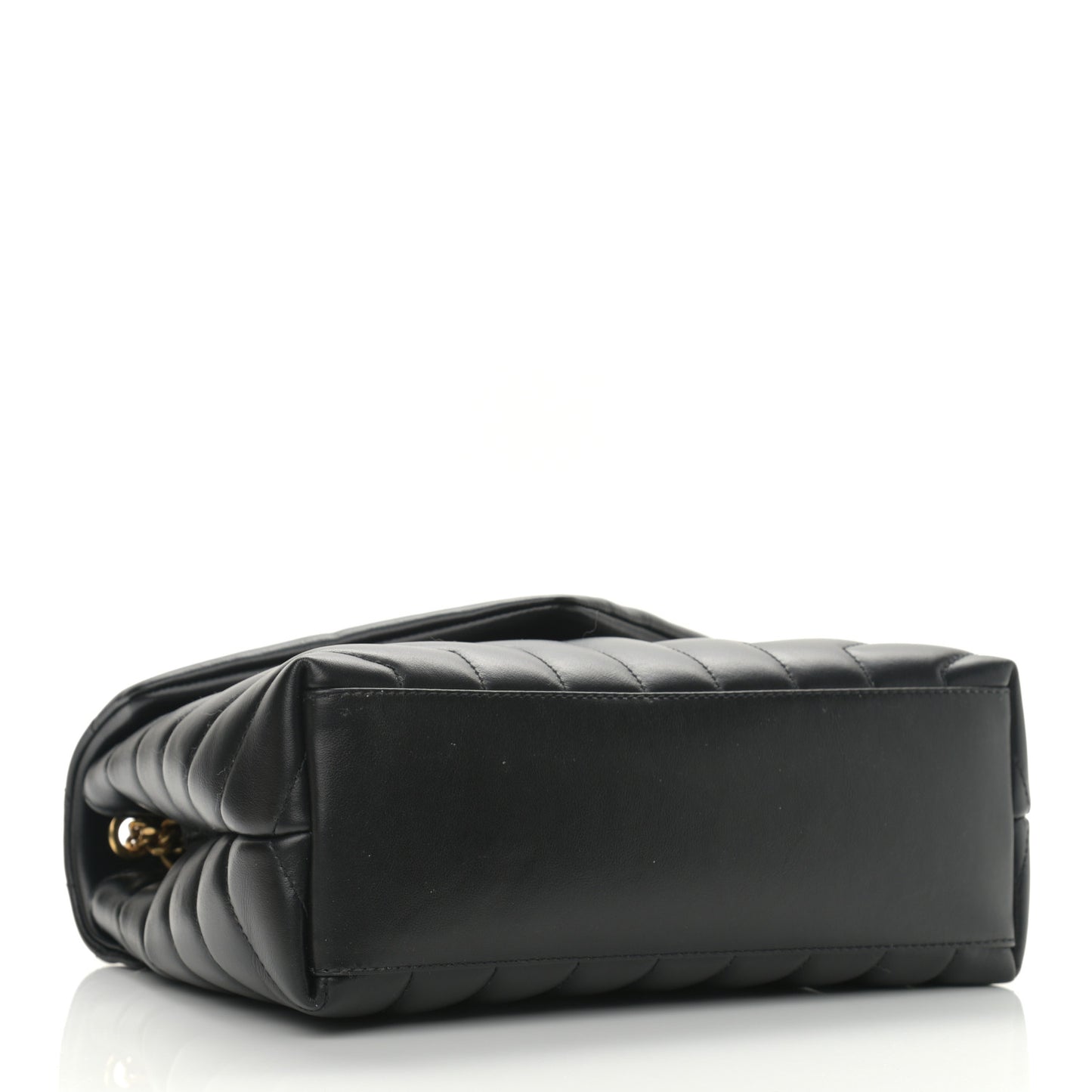 Calfskin Y Quilted Monogram Small Loulou Chain Satchel Black