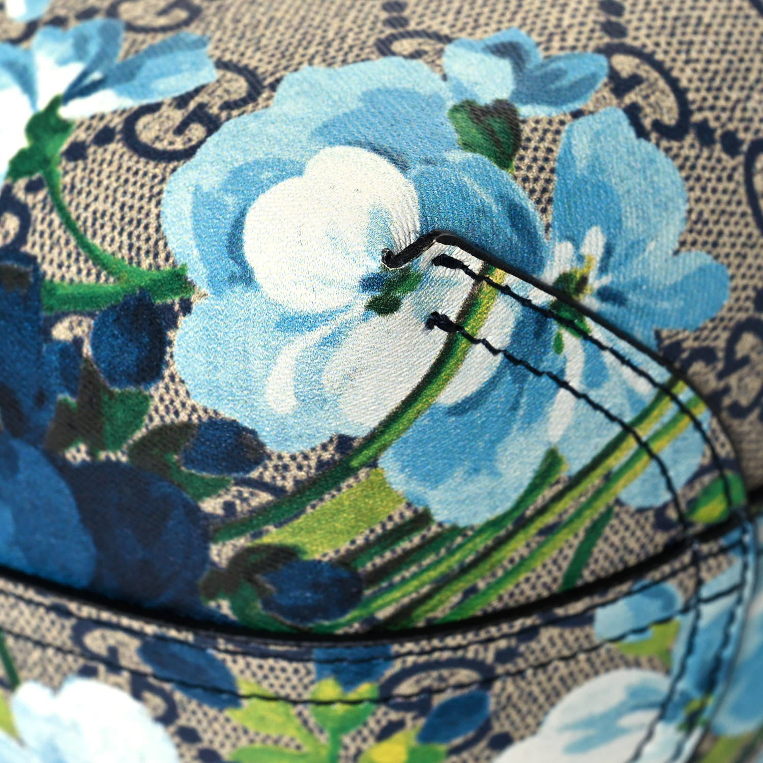 Gucci GG Supreme Monogram Blooms Small Reversible Tote Beige Blue Navy 11 of 20
