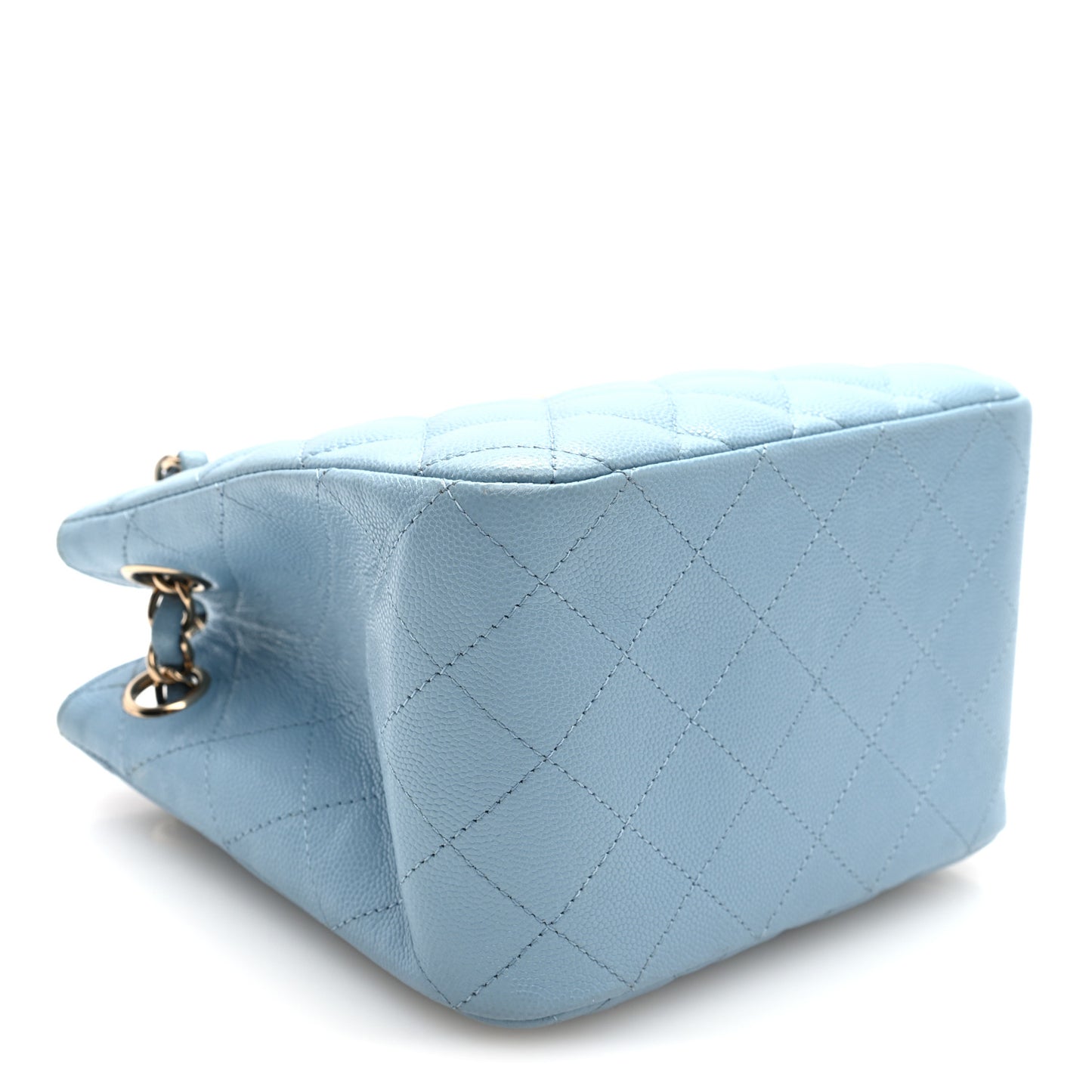 Caviar Quilted Mini Bucket Bag Blue