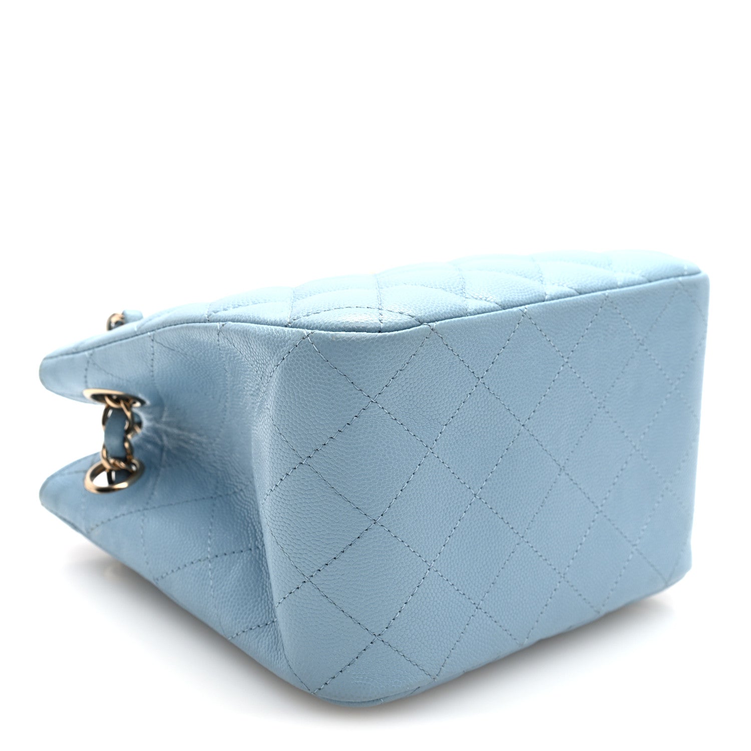 Chanel Caviar Quilted Mini Bucket Bag Blue 4 of 10