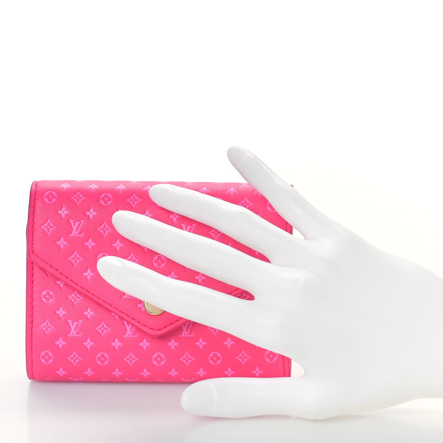 Calfskin Nanogram Embossed Victorine Wallet Rose