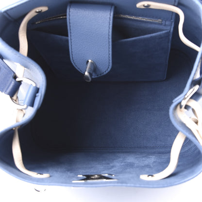 Louis Vuitton Calfskin Lockme Bucket Blue Jean 4 of 10