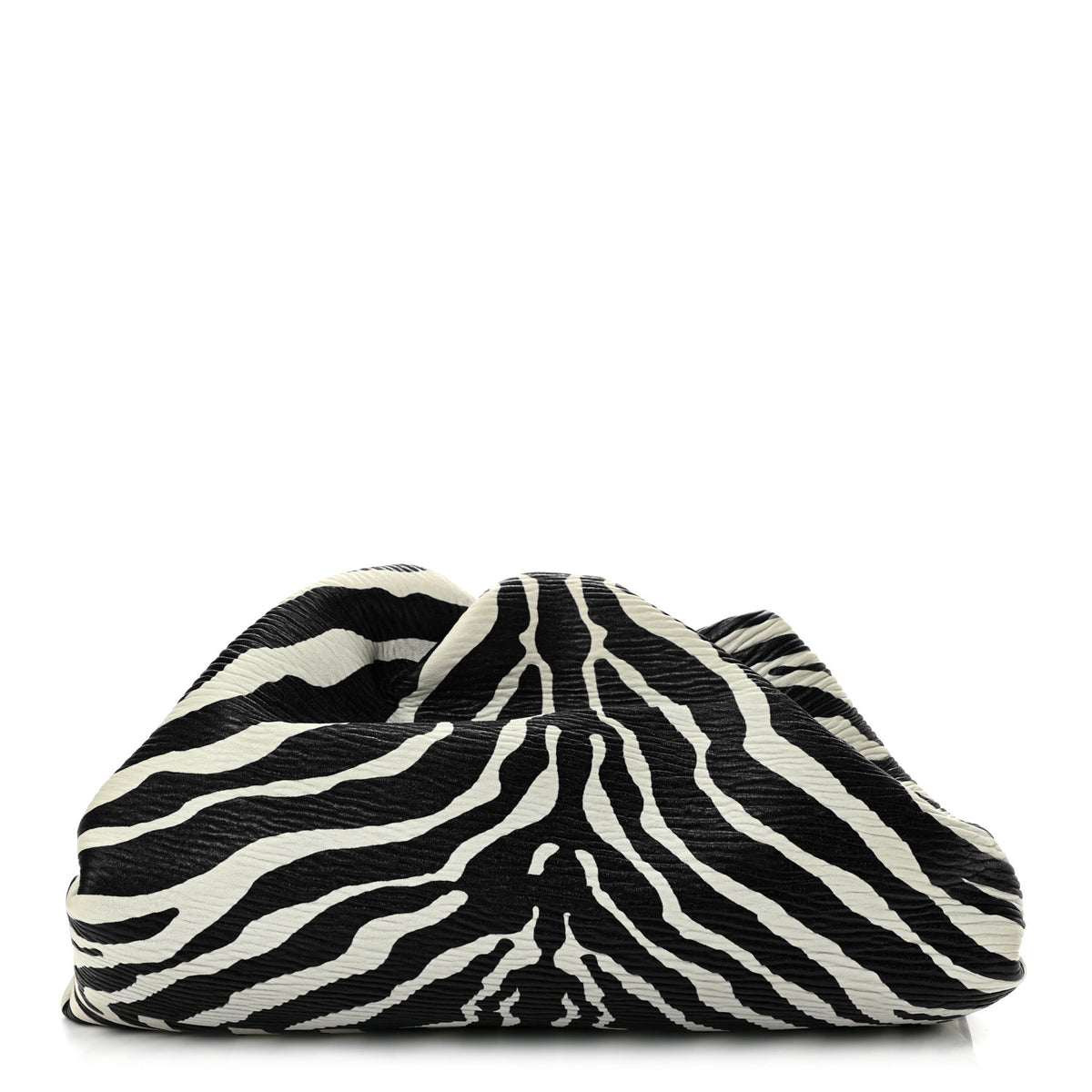 Bottega Veneta Nappa Zebra Print The Pouch Oversized Clutch White Black 1 of 10