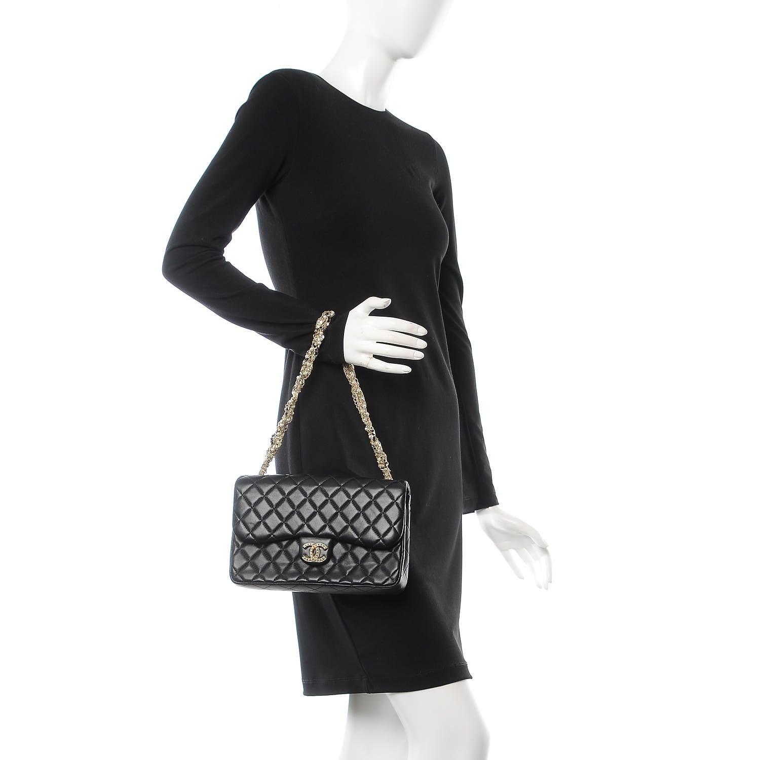 Chanel Lambskin Quilted Medium Westminster Pearl Flap Black 2 of 7