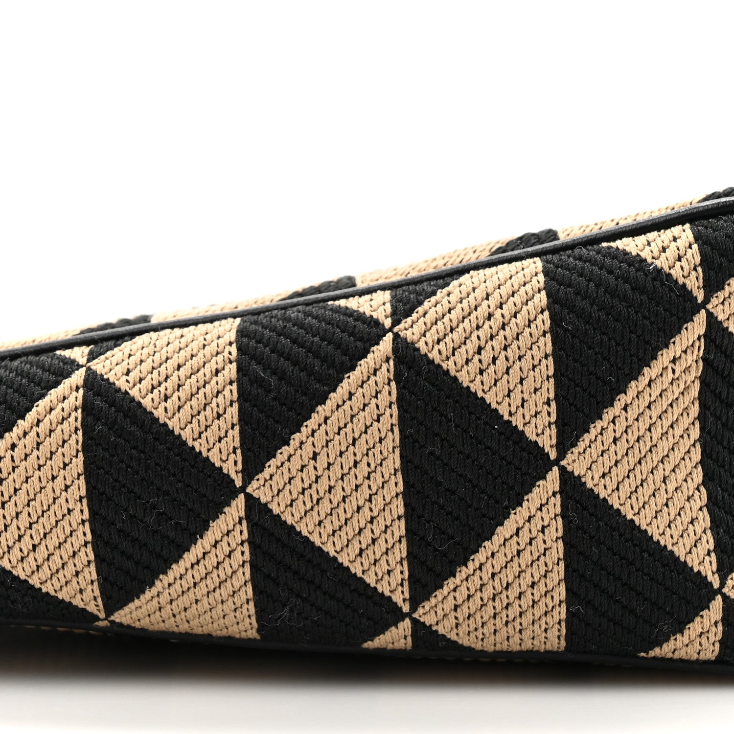 Prada Jacquard Triangolo Symbole Embroidered Mini Triangle Bag Black Corda 9 of 10