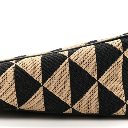 Prada Jacquard Triangolo Symbole Embroidered Mini Triangle Bag Black Corda 9 of 10