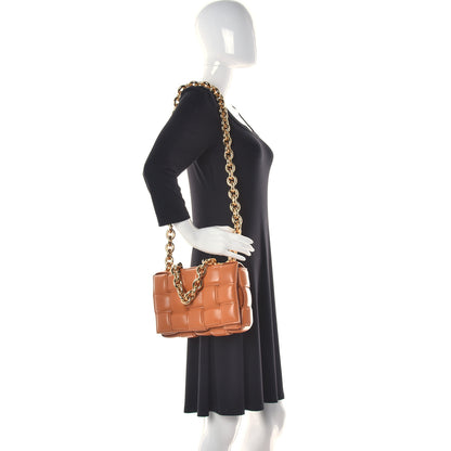 Bottega Veneta Lambskin Maxi Intreccio Padded Chain Cassette Crossbody Bag Clay 2 of 15