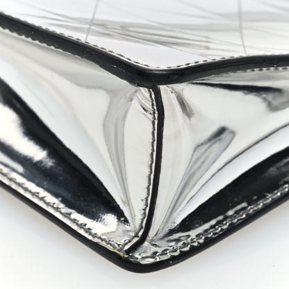 Prada Spazzolato Metal Triangle Logo Triangle Patterned Mini Shoulder Bag Argento 9 of 10