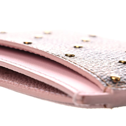 Louis Vuitton Damier Ebene Studded Card Holder Rose Ballerine 9 of 11