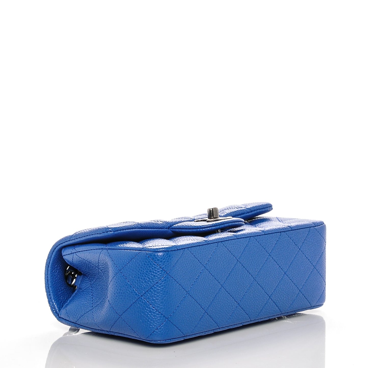 Caviar Quilted Mini Rectangular Flap Blue