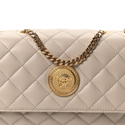 Versace Nappa Quilted Medusa Medium Chain Crossbody Taupe 8 of 10