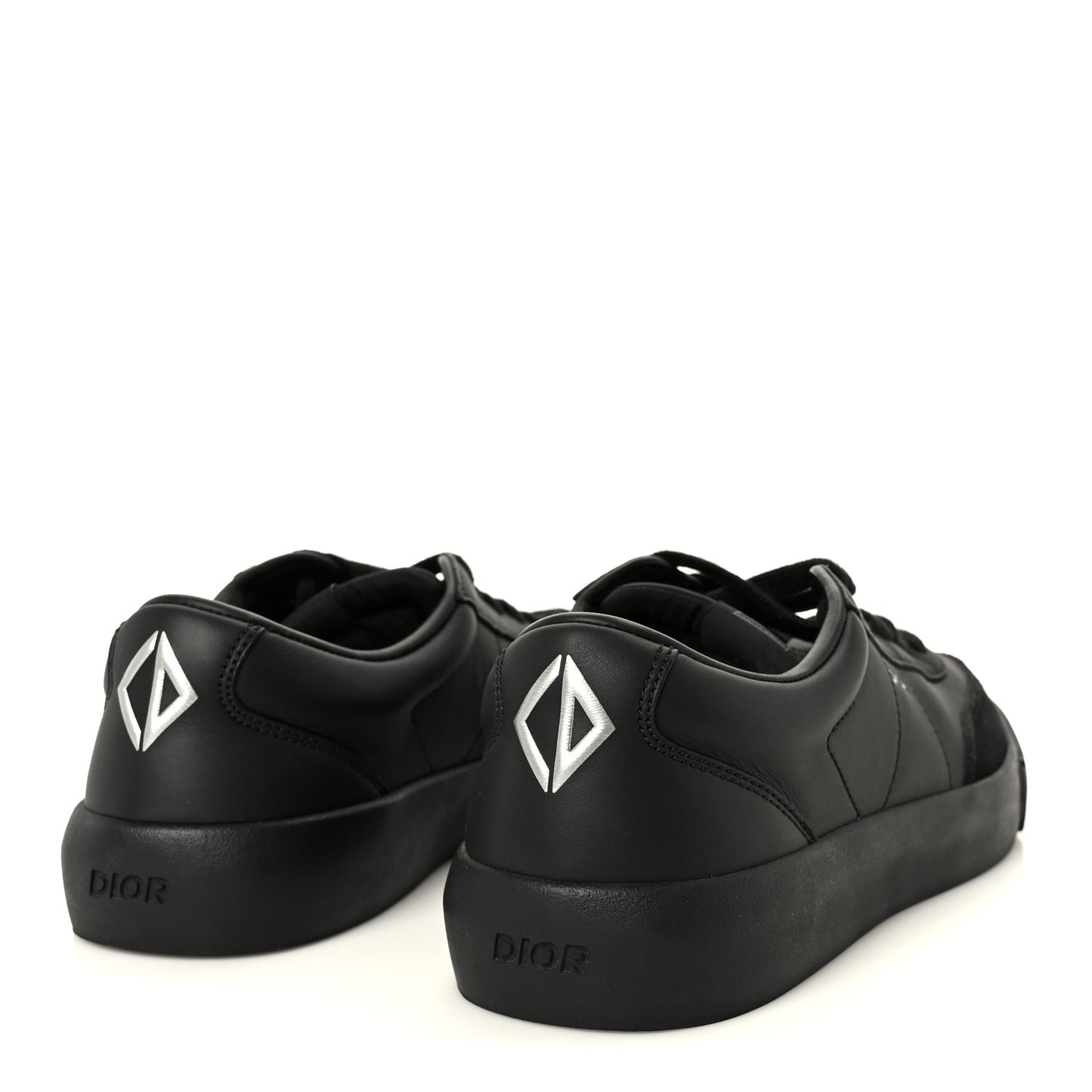 Smooth Calfskin Suede Mens B101 Low Top Sneakers 42.5 Black