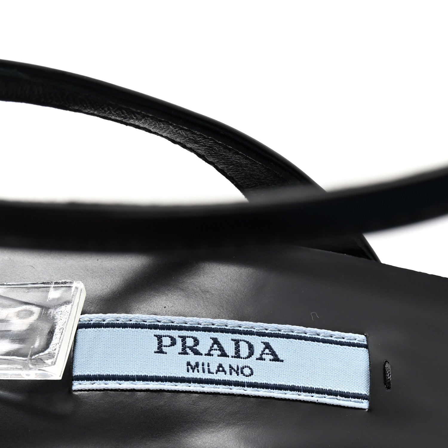 Prada Spazzolato Metal Triangle Logo Ankle Strap 100mm Sandals 37 Black 8 of 9