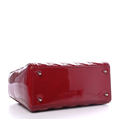 Christian Dior Patent Cannage Medium Lady Dior Red 3 of 5