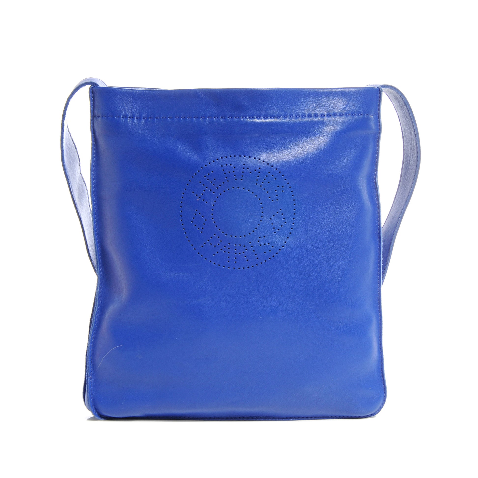 Hermes Lambskin Clou De Selle Pouch Bleu Electrique 1 of 8