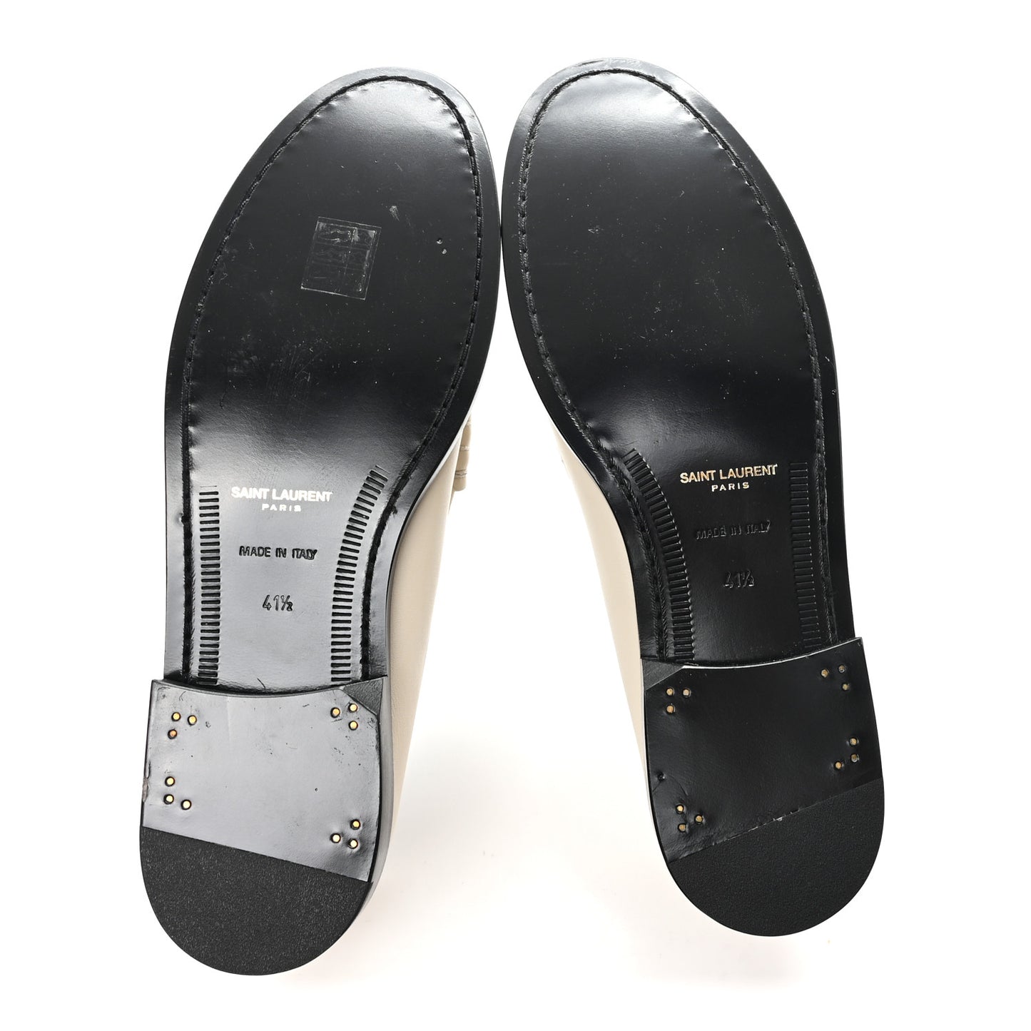 Calfskin Penny Loafers 41.5 Pearl