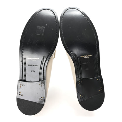Saint Laurent Calfskin Penny Loafers 41.5 Pearl 6 of 10