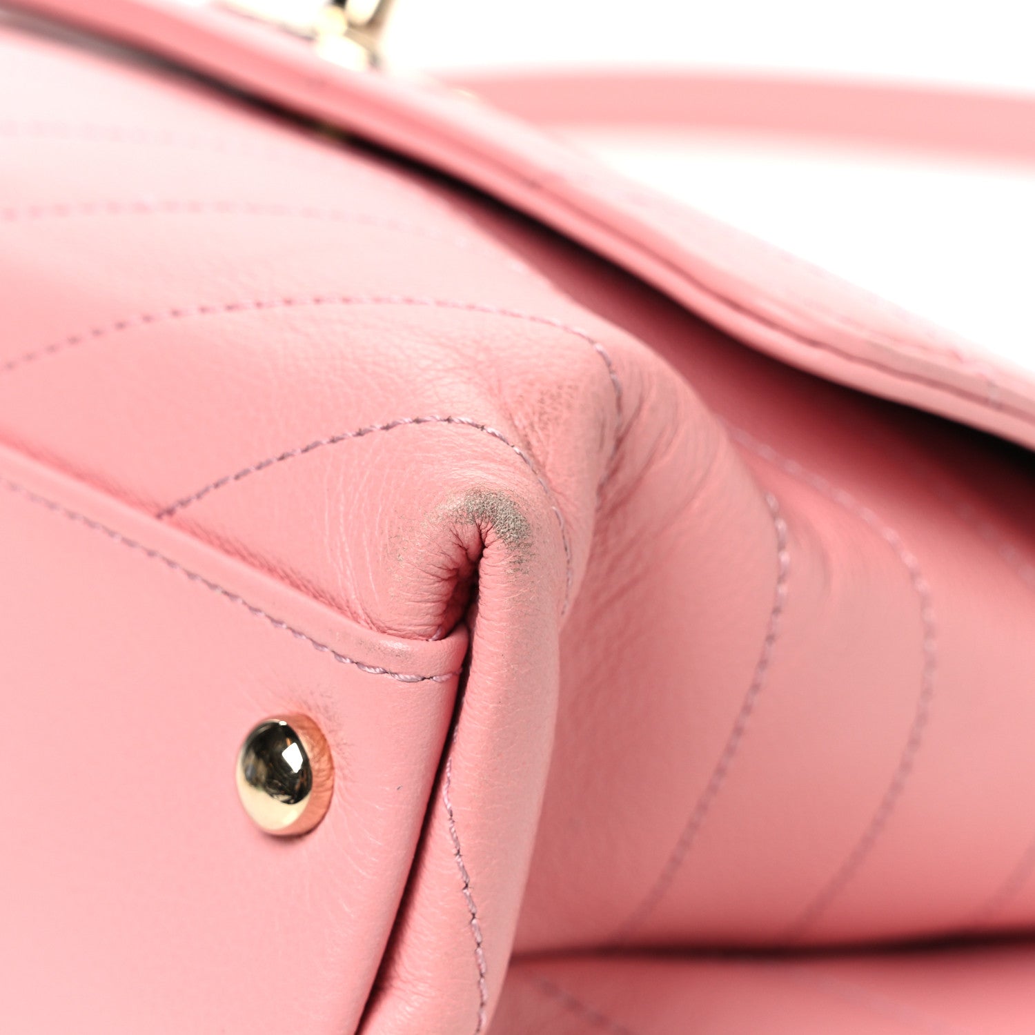 Chanel Grained Calfskin Small Chevron Chic Top Handle Flap Pink 11 of 11