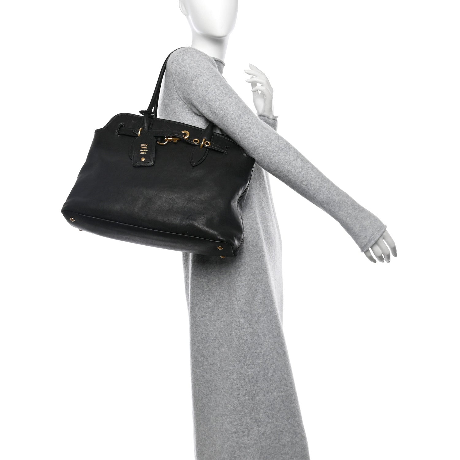 Miu Miu Nappa Medium Aventure Bag Black 2 of 12