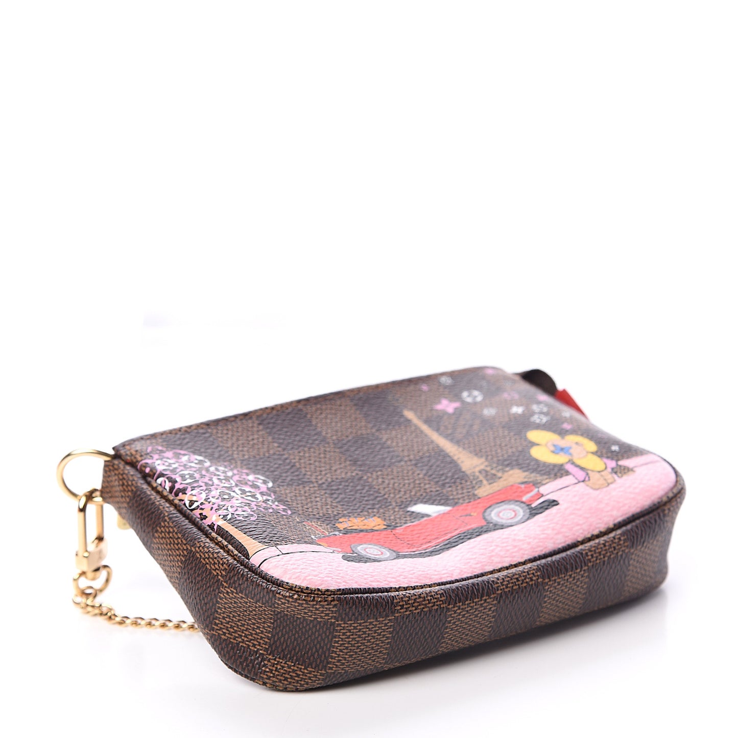 Damier Ebene 2019 Christmas Animation Mini Pochette Accessories Red