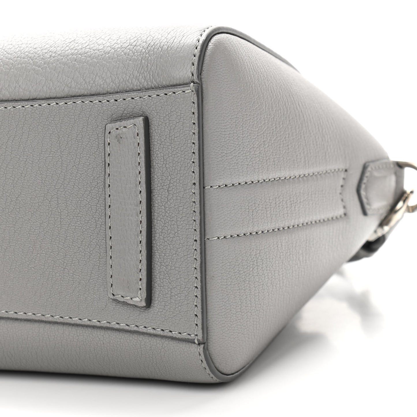 Sugar Goatskin Mini Antigona Pearl Grey