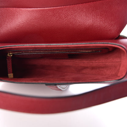 Christian Dior Grained Calfskin Saddle Bag Burgundy 5 of 9