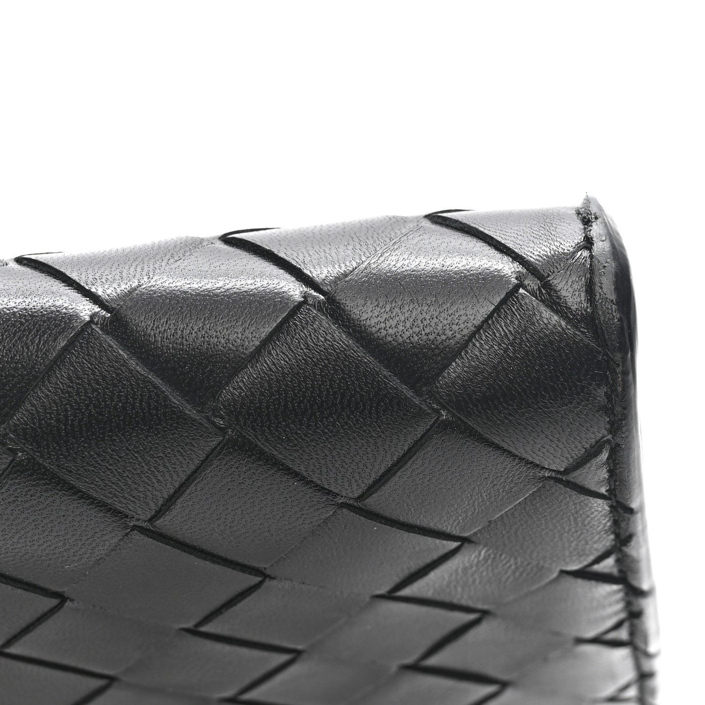 Nappa Intrecciato Long Andiamo Top Handle Clutch Black