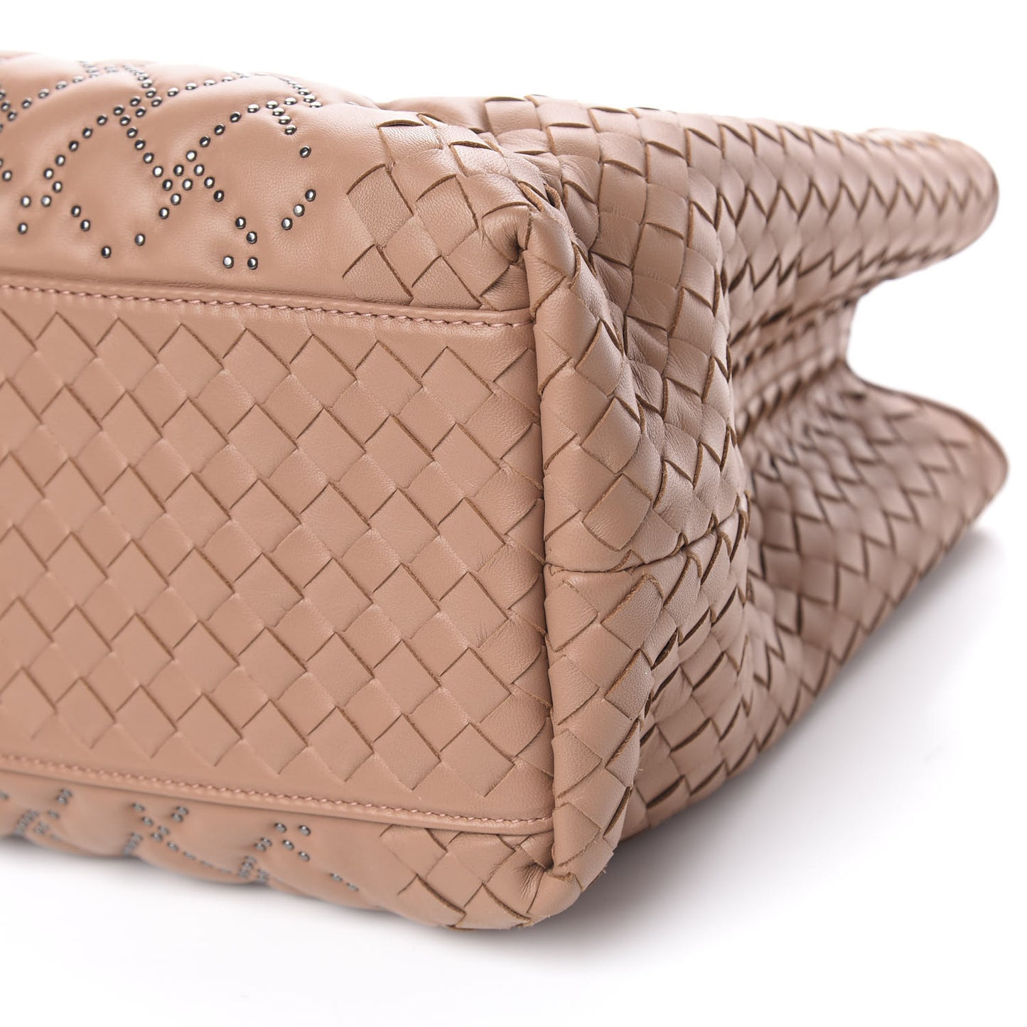 Nappa Intrecciato Microstuds Tote Dahlia