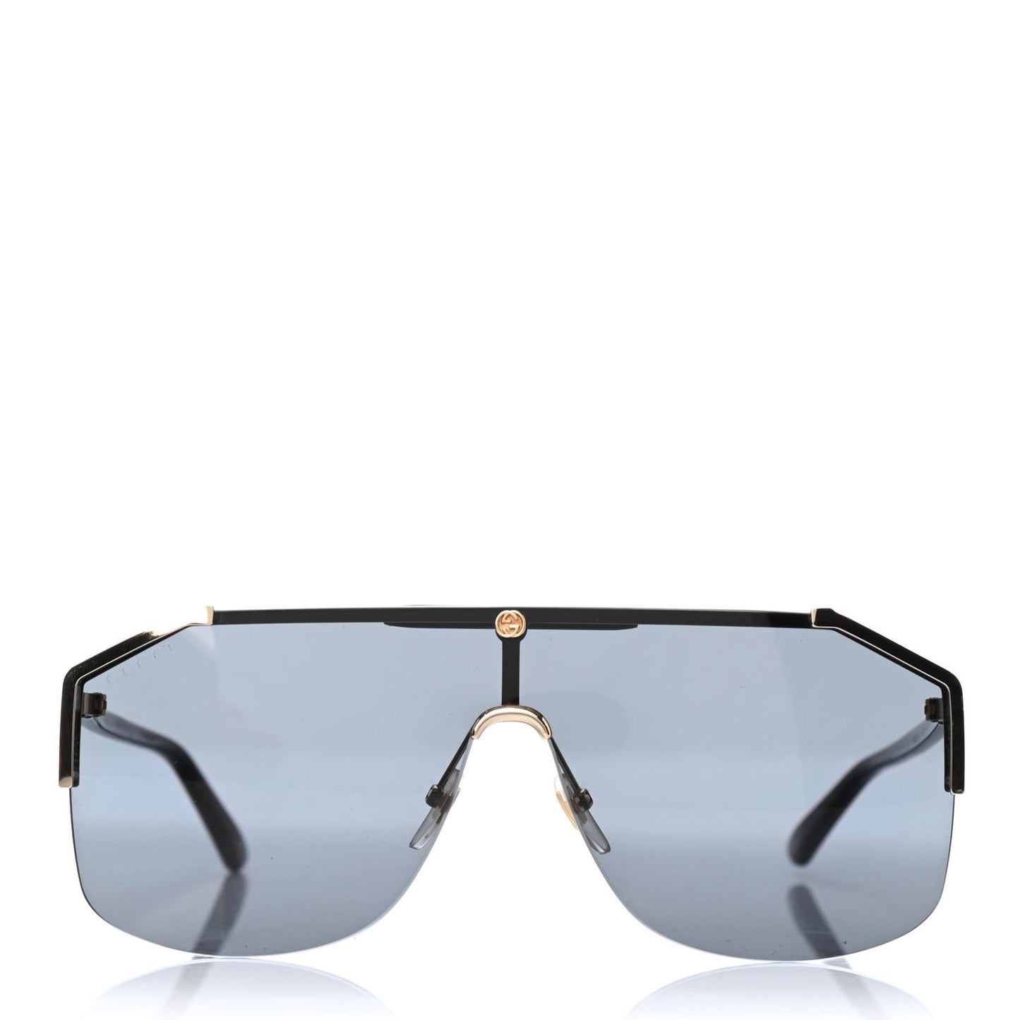 Metal Rimless Square Sunglasses GG0291S Black Gold