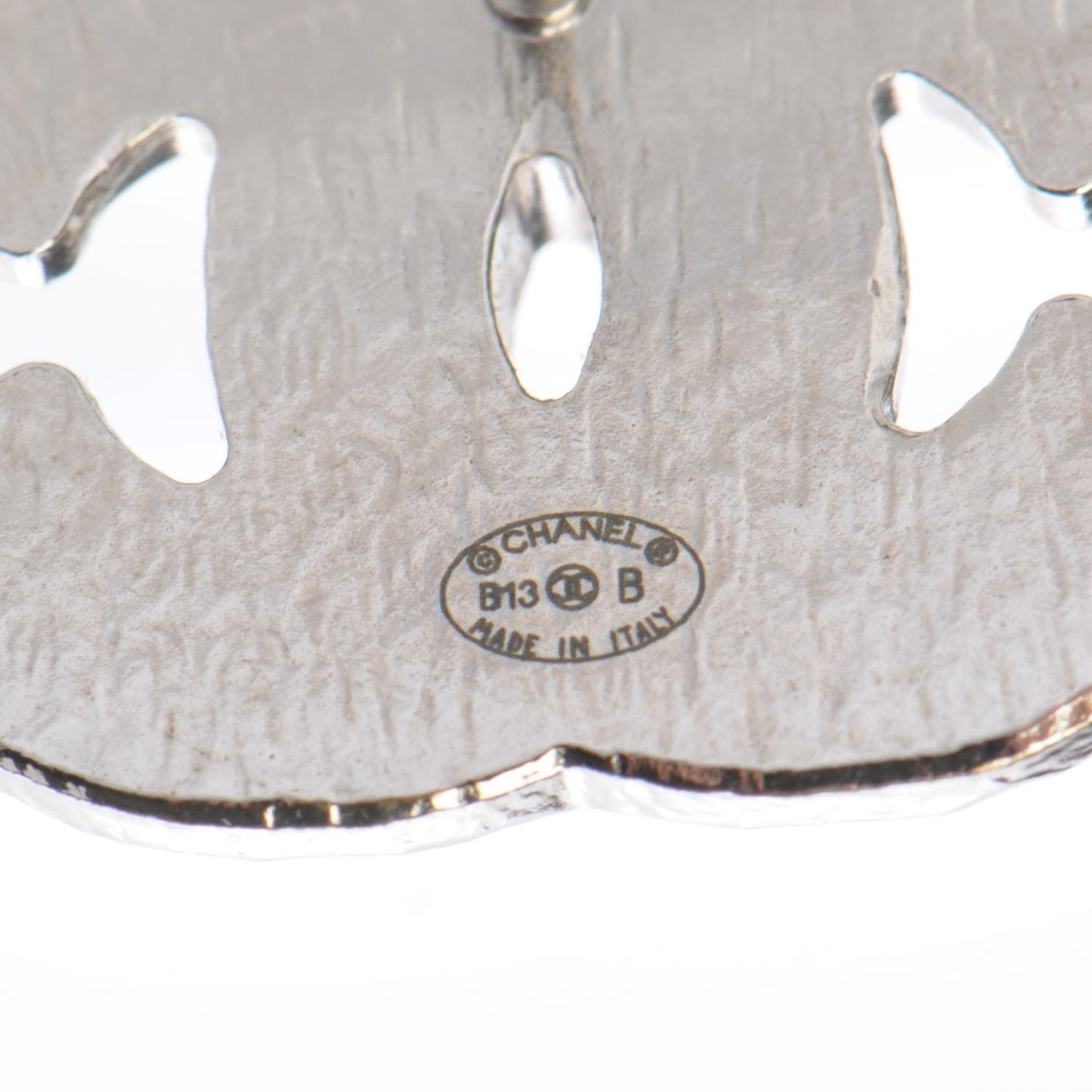 Enamel CC Earrings Black Silver