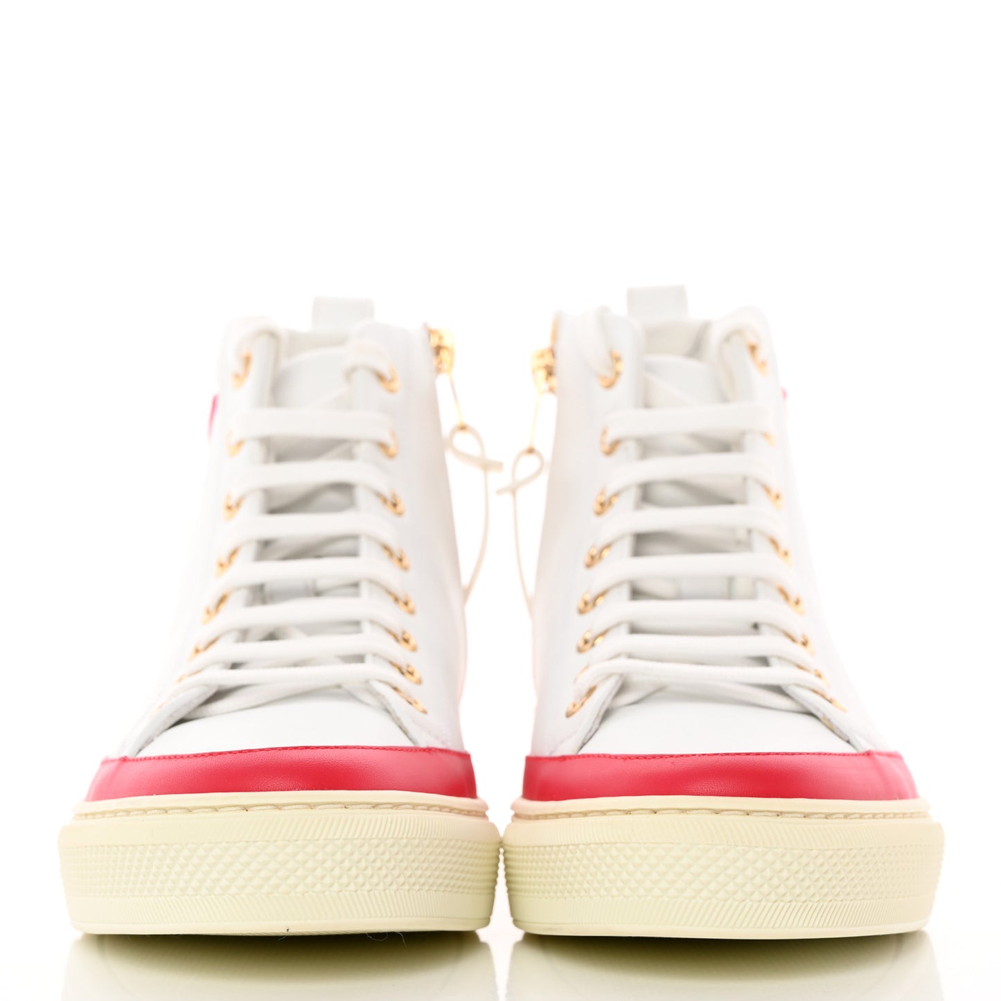 Calfskin LV Stellar Sneaker Boots 37 White Framboise