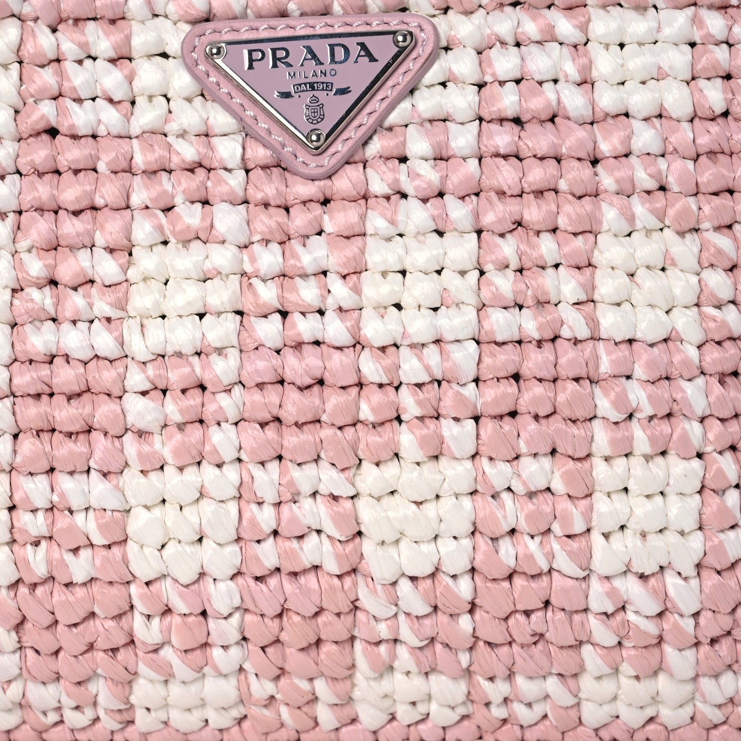 Prada Yarn Raffia Effect Crochet Mini Re-Edition Shoulder Bag Alabastro 9 of 14