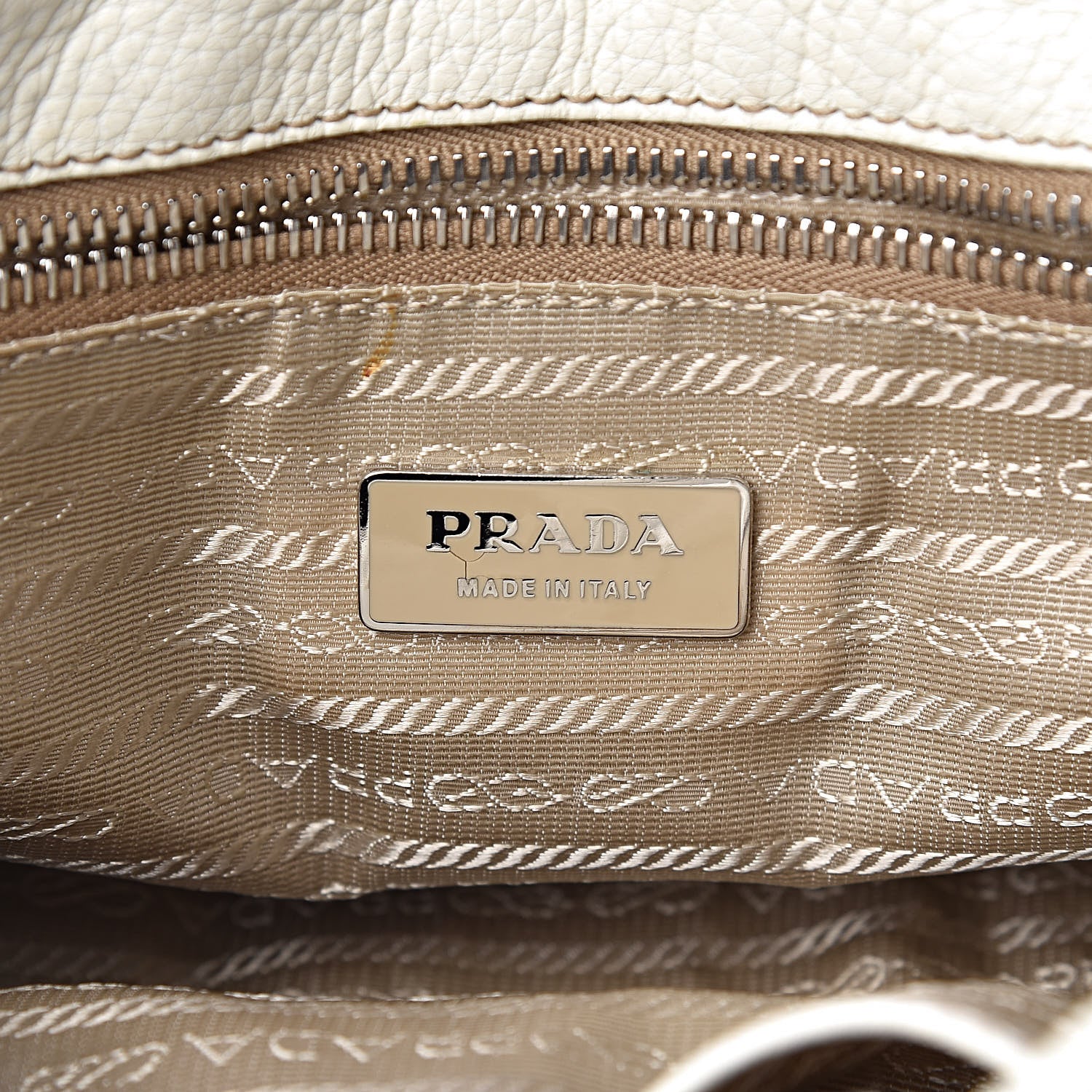 Prada Vitello Daino Pushlock Flap Shoulder Bag Bianco 6 of 21