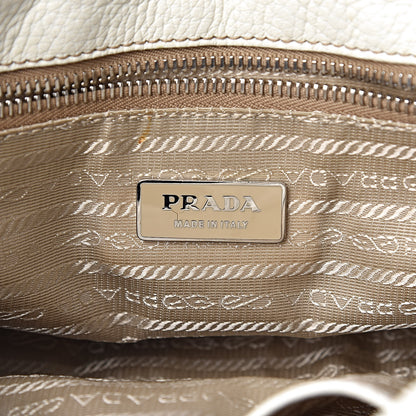 Prada Vitello Daino Pushlock Flap Shoulder Bag Bianco 6 of 21
