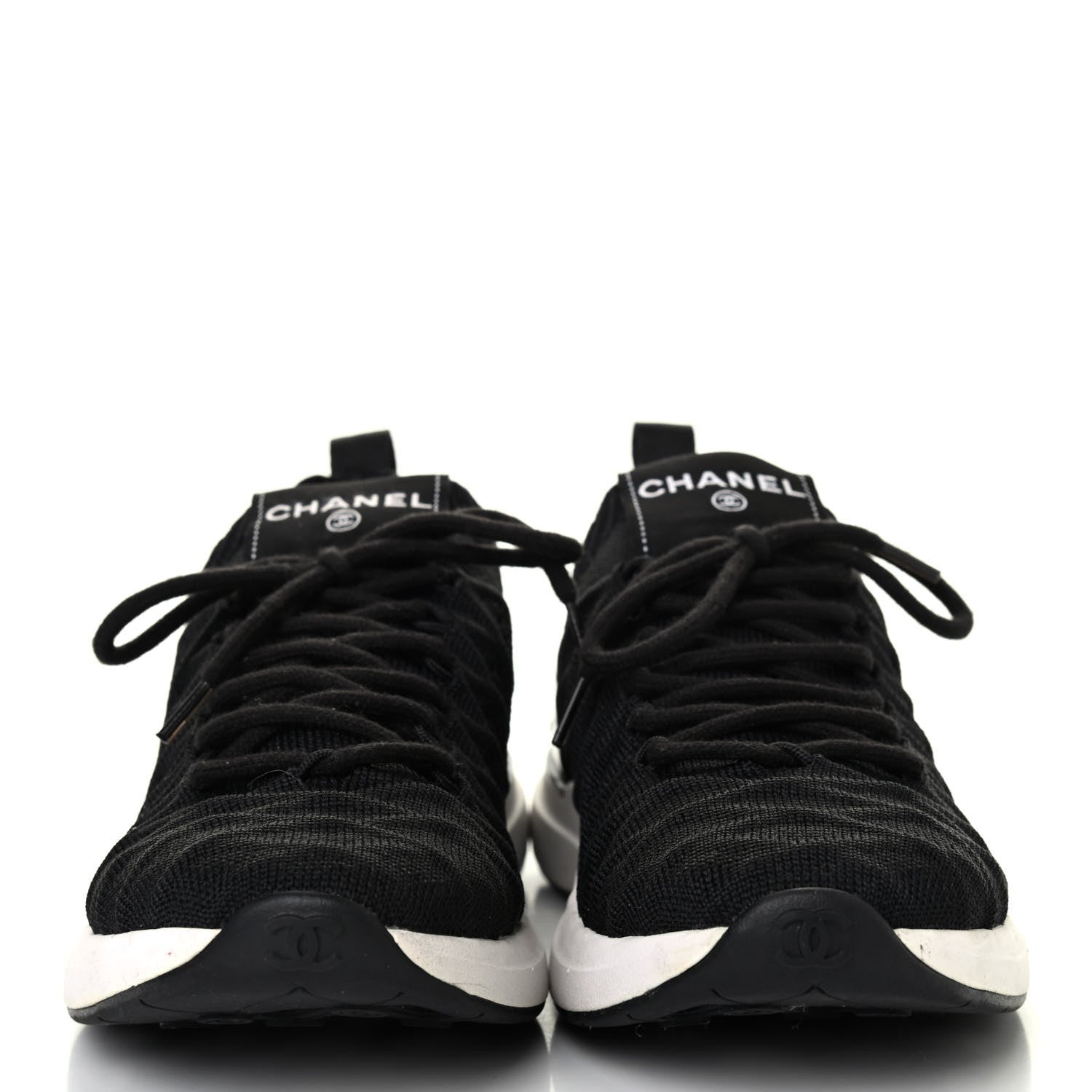 Chanel Fabric Logo Sneakers 35.5 Black 2 of 4