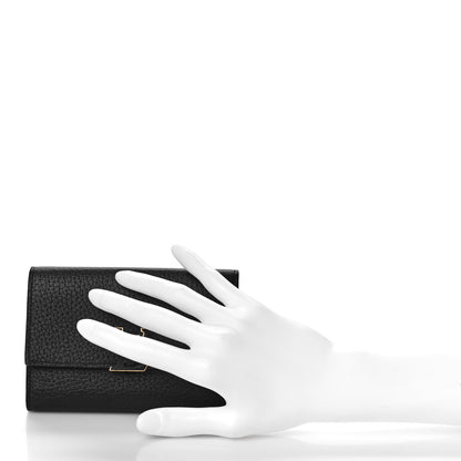 Louis Vuitton Taurillon Capucines Compact Wallet Black 2 of 10