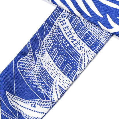Hermes Silk La Danse Des Amazone Twilly Bleu Moyen White 2 of 4