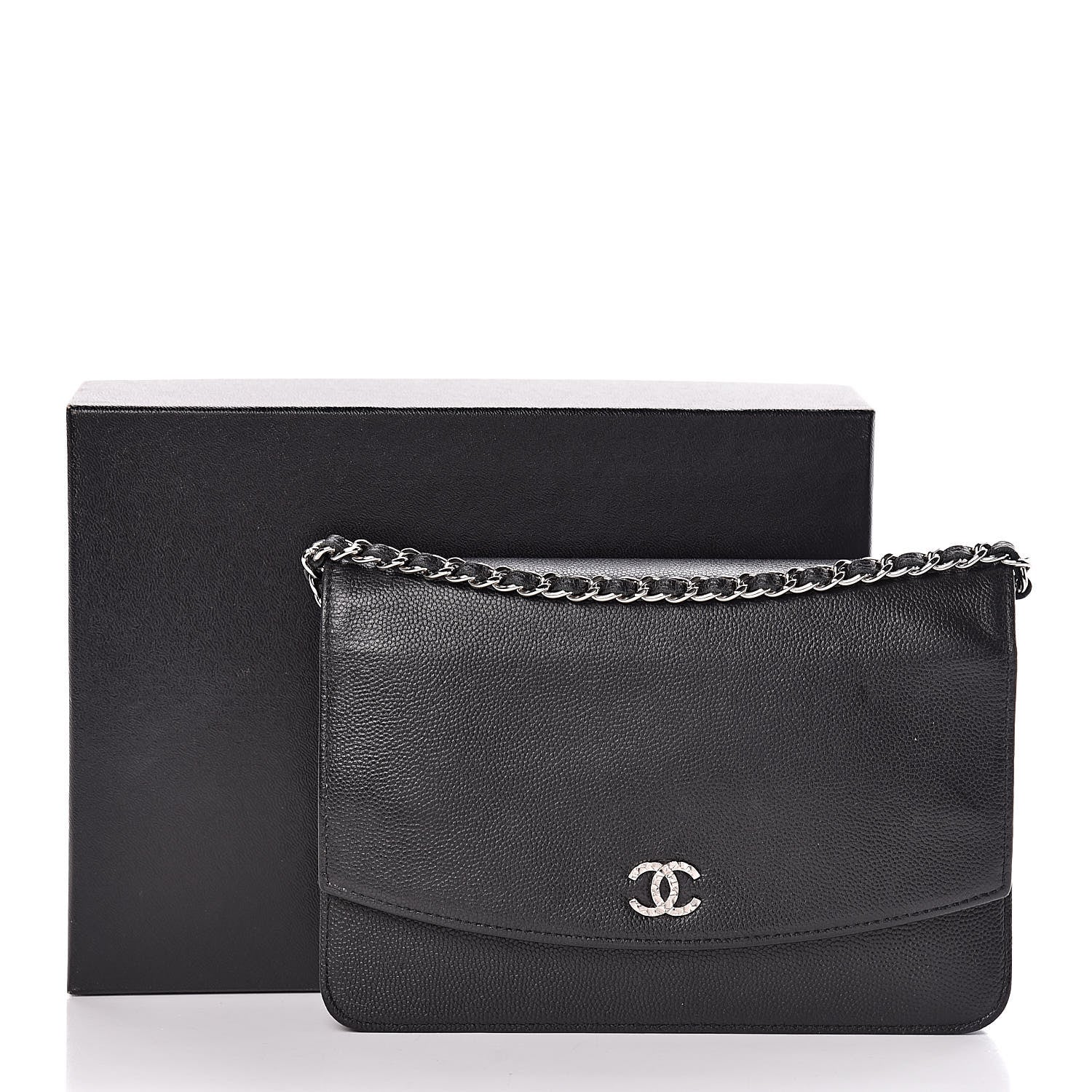 Chanel Caviar Sevruga Wallet On Chain WOC Black 15 of 15