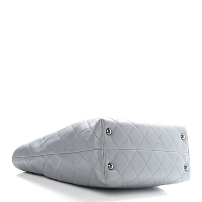Chanel Calfskin Quilted Large Shopping In Chains Tote Light Grey 4 of 15