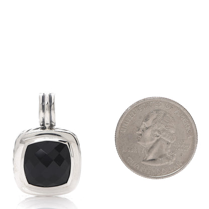David Yurman Sterling Silver Black Onyx 14mm Albion Enhancer Pendant 2 of 3