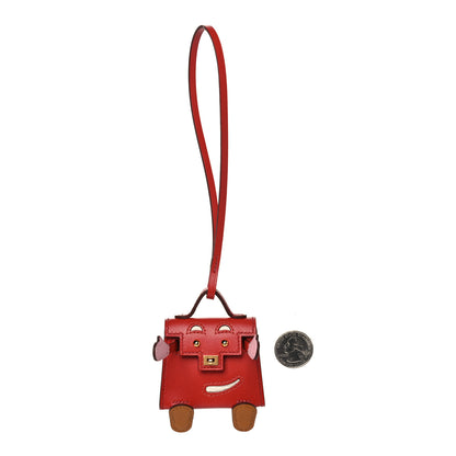 Hermes Tadelakt Chevre Mysore Kelly Quelle Idole Bag Charm Rose Sakura Sanguine Nata Sesame 2 of 5
